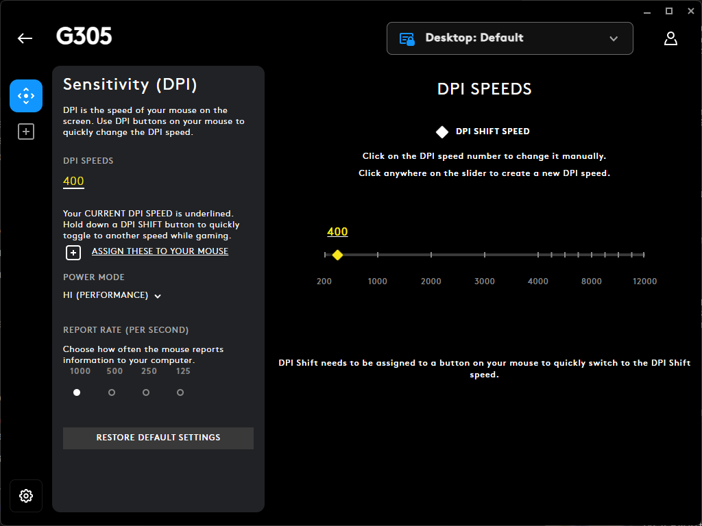 Single DPI Setting